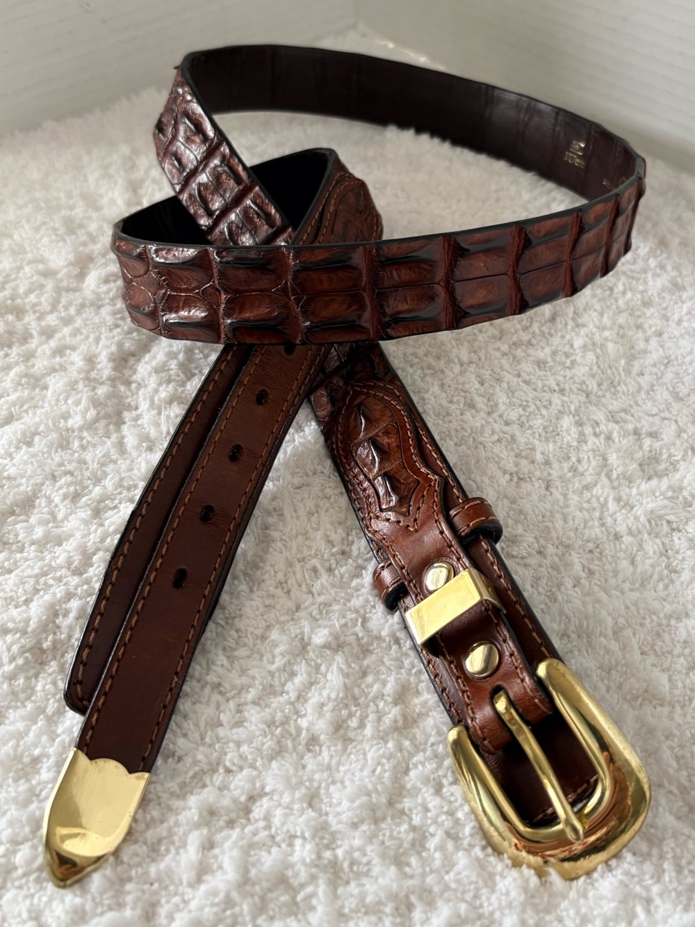 di CROCO Men’s Saltwater Crocodile Hornback Skin Belt Made in Australia Size 46”